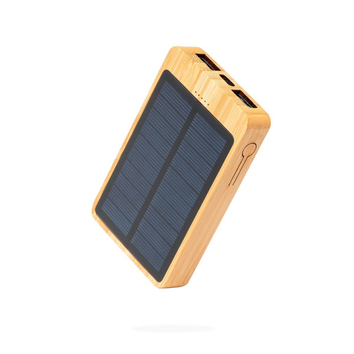 Autre vue : Batterie solaire bambou 5 000 mAh