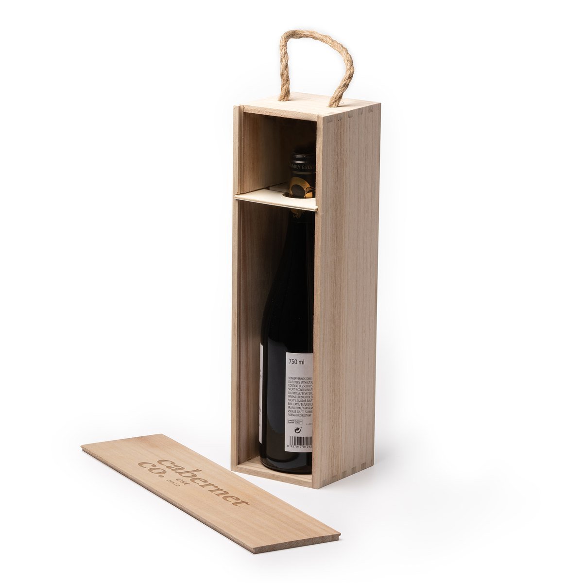 Autre vue : Coffret bouteille en bois
