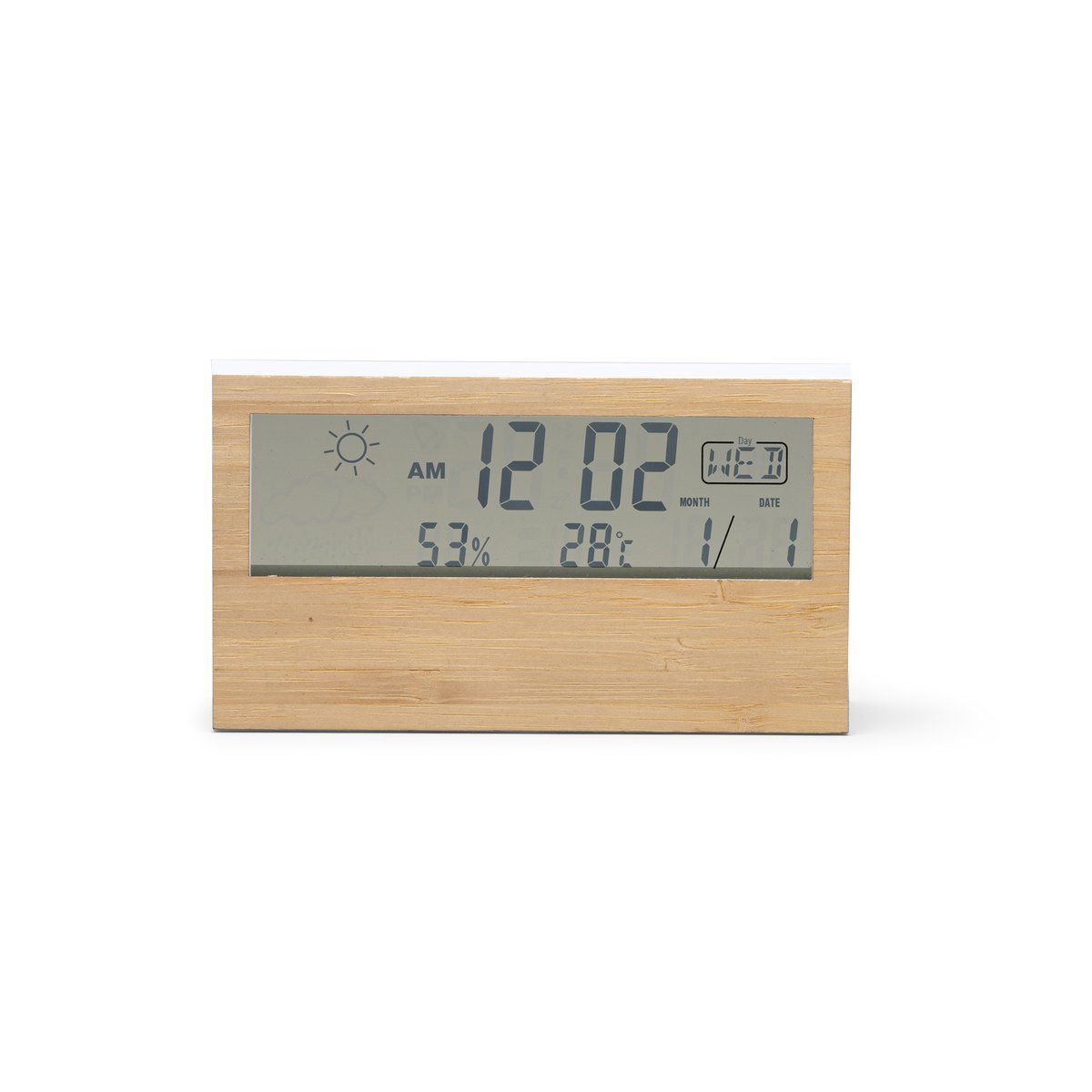 Station météo horloge bambou
