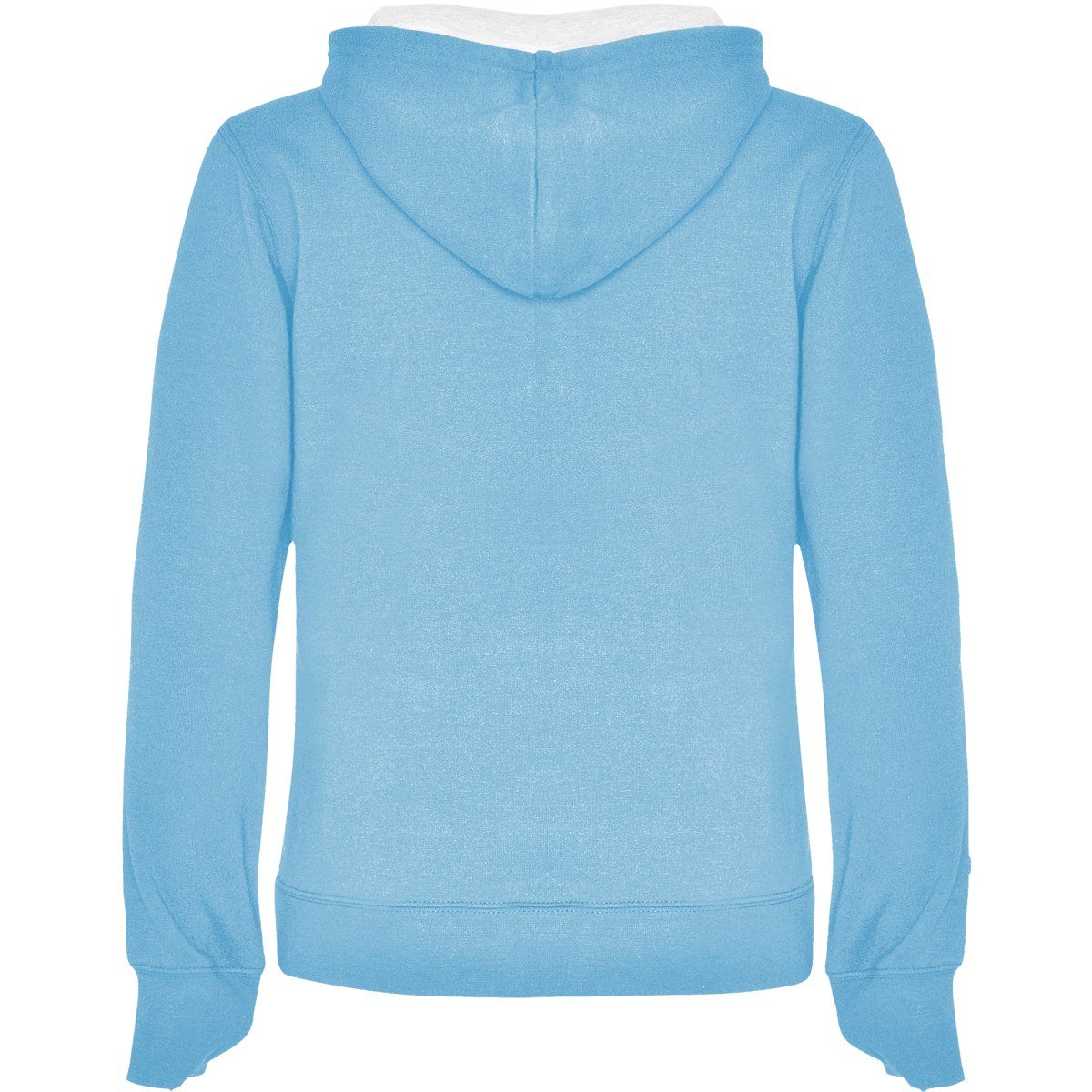 Sweat à capuche femme Urban – Bleu ciel / blanc (dos)