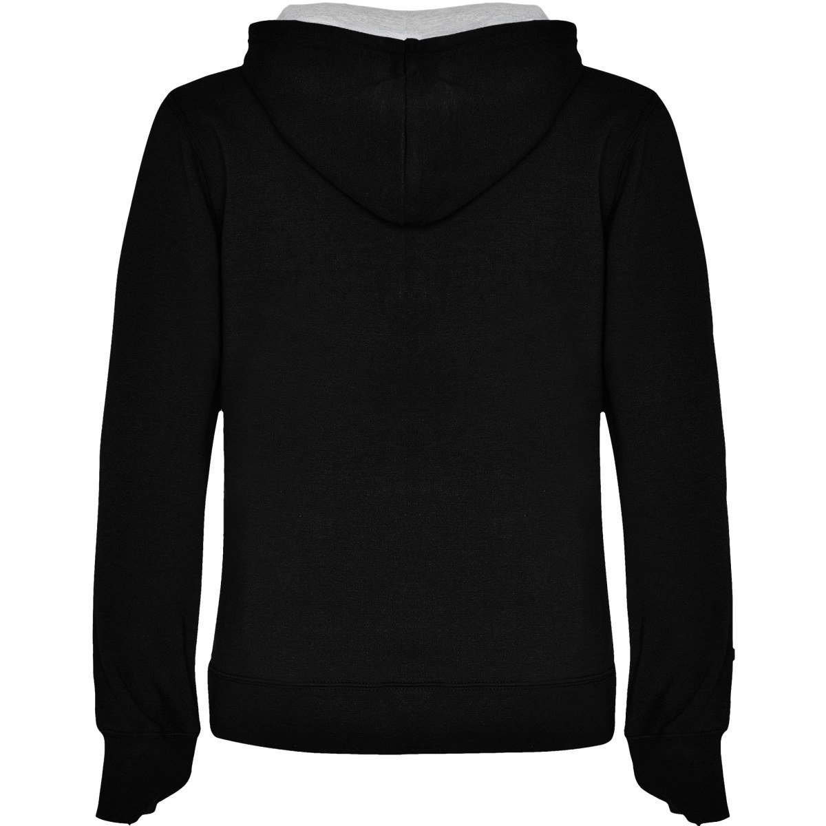 Sweat à capuche femme Urban – Noir / gris chiné (dos)