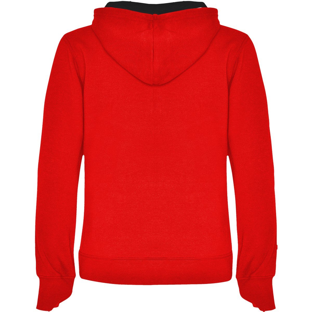 Sweat à capuche femme Urban – Rouge / noir (dos)