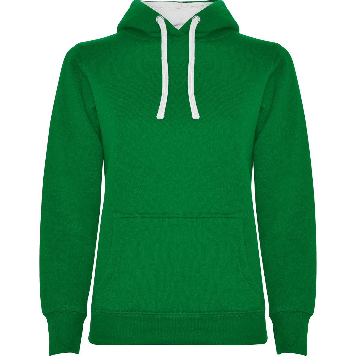 Sweat à capuche femme Urban – Vert kelly / blanc