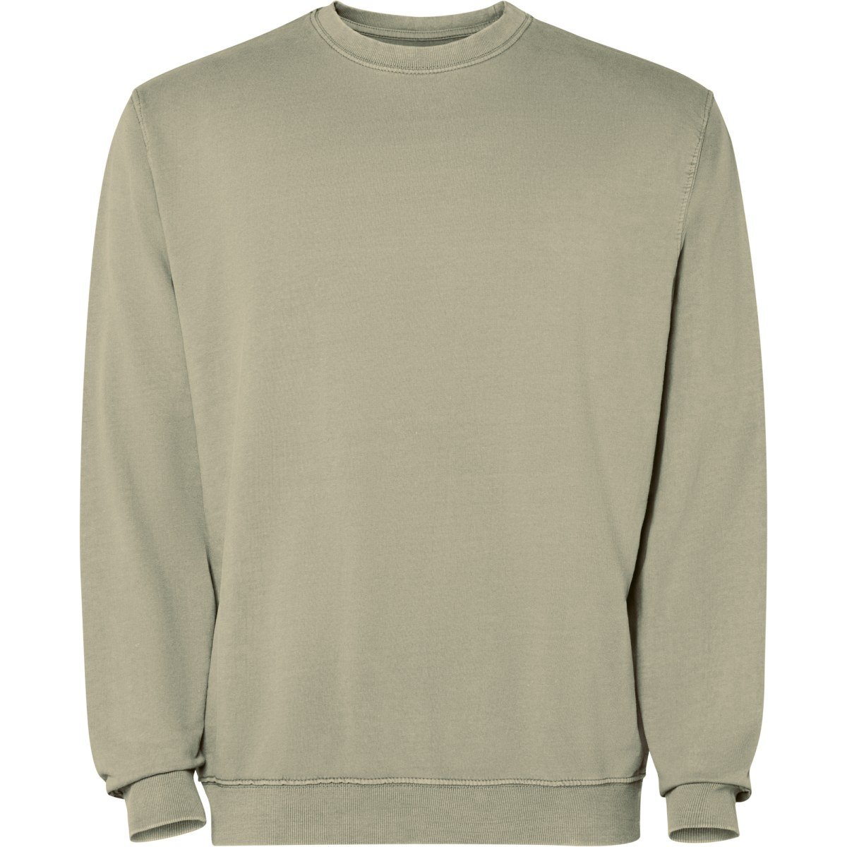 Sweat col rond délavé Jaya – Kaki clair délavé