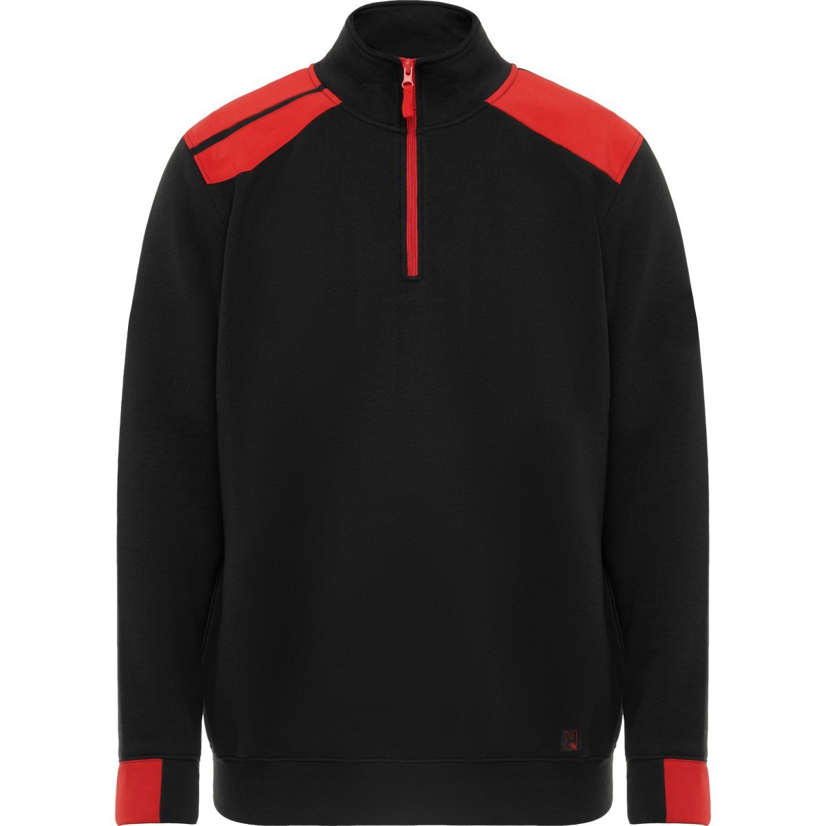 Sweat demi-zip bicolore Maverick – Noir / rouge