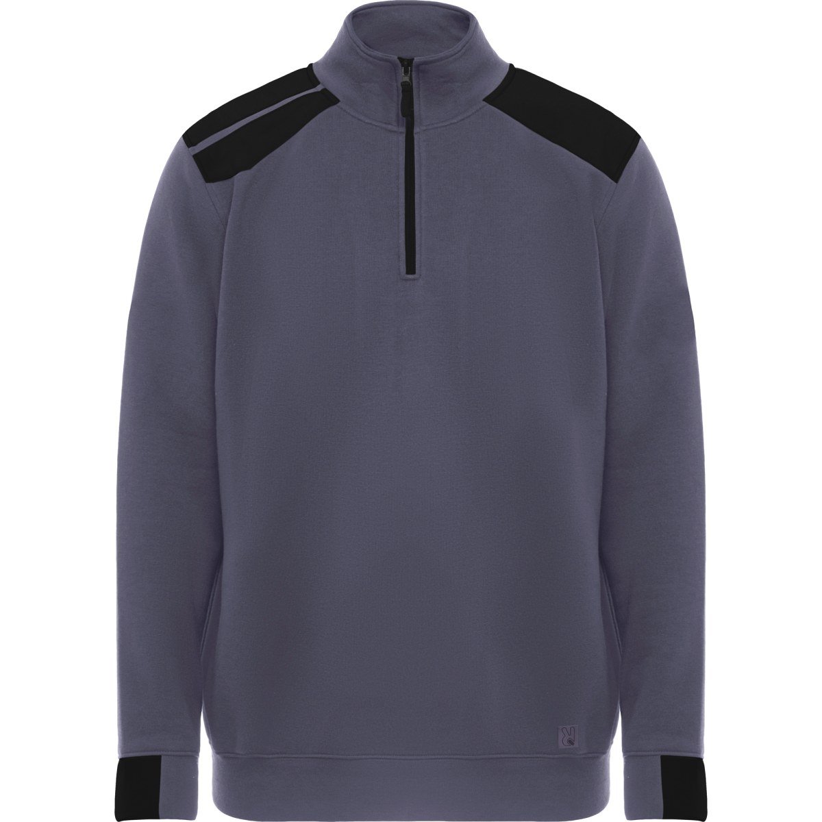 Sweat demi-zip bicolore Maverick – Plomb / noir