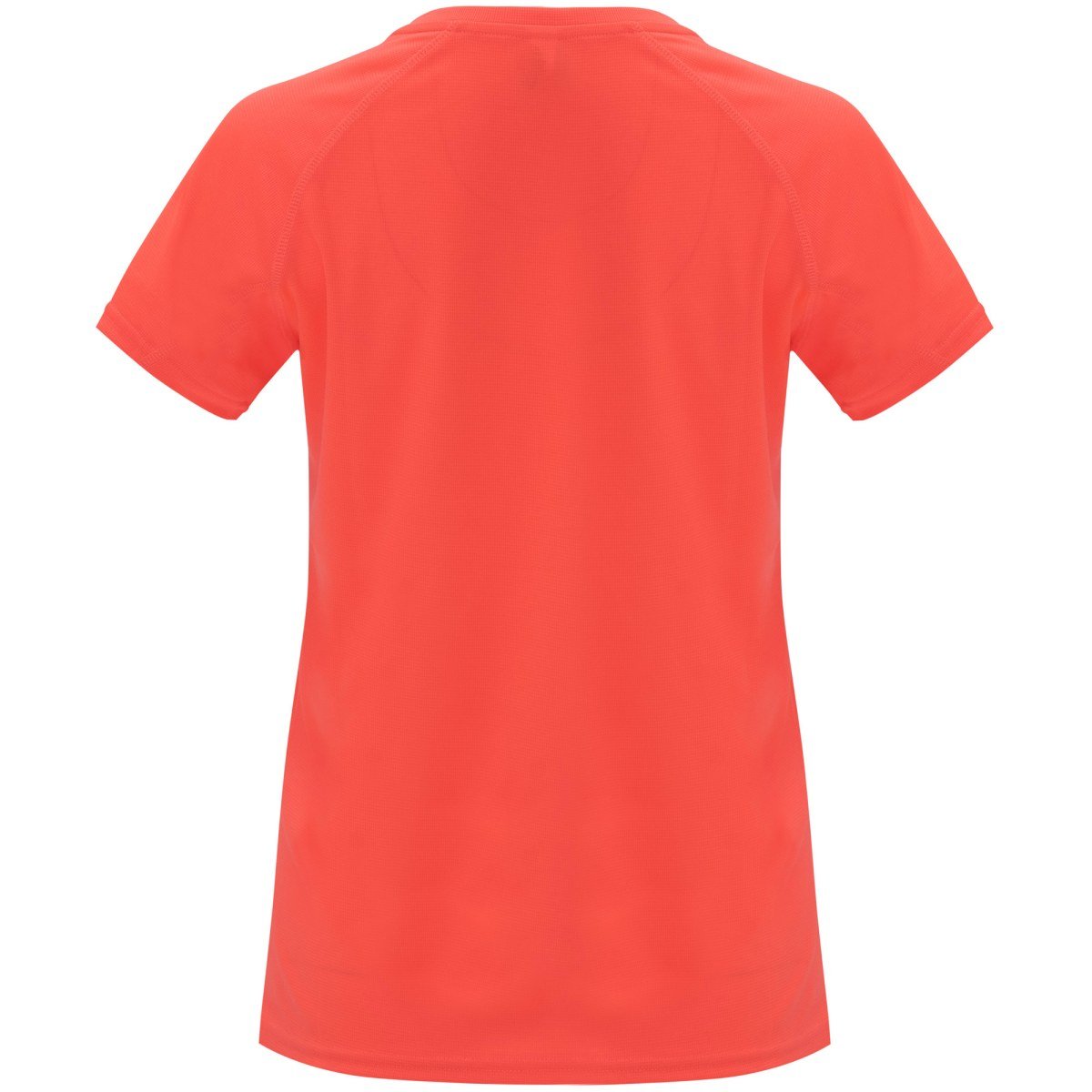 T-shirt technique Bahrain femme – Corail fluo (dos)