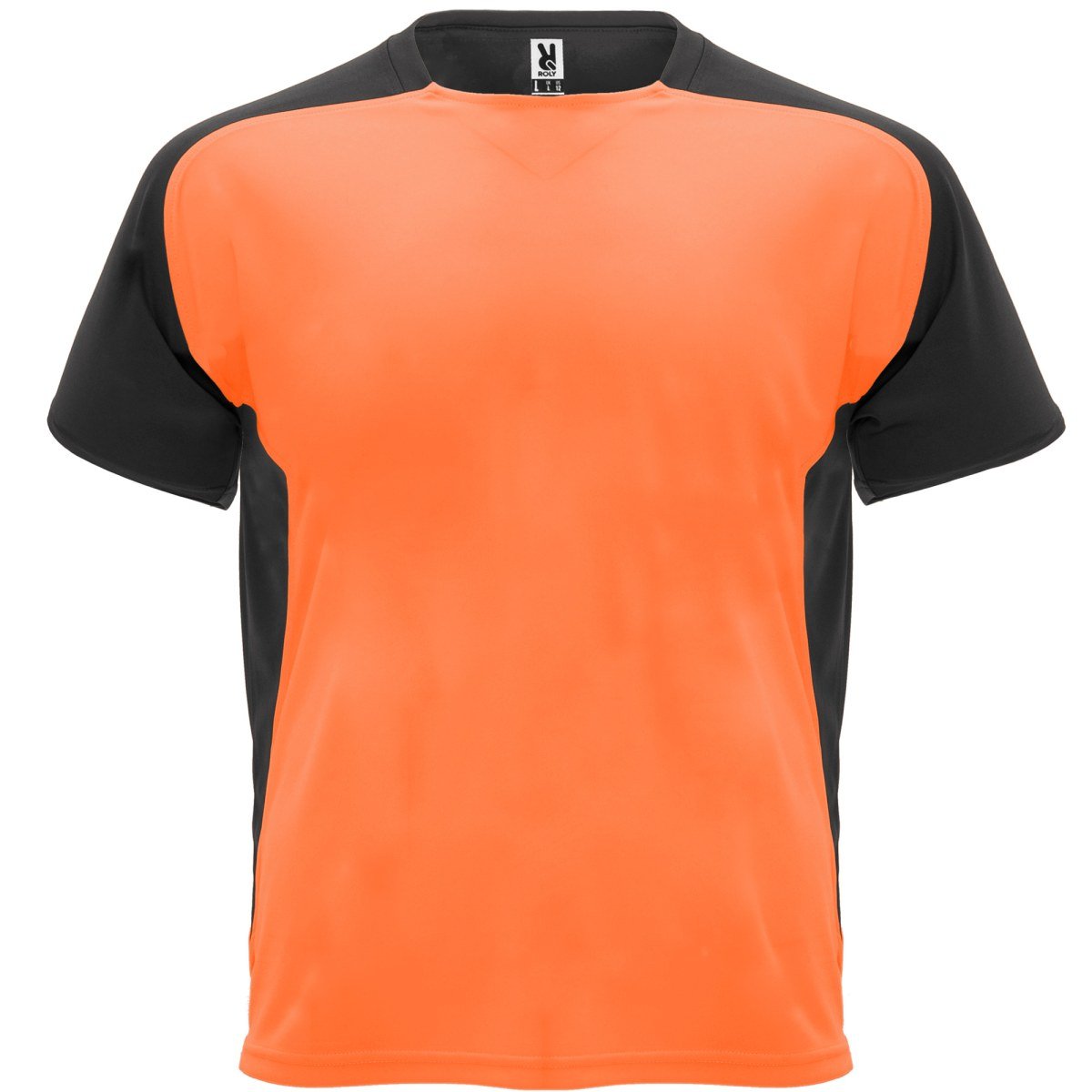 T-shirt technique bicolore Bugatti – Orange fluo / noir