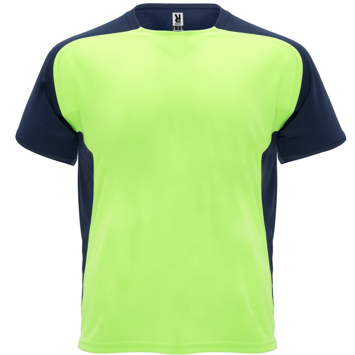 T-shirt technique bicolore Bugatti – Vert fluo / marine