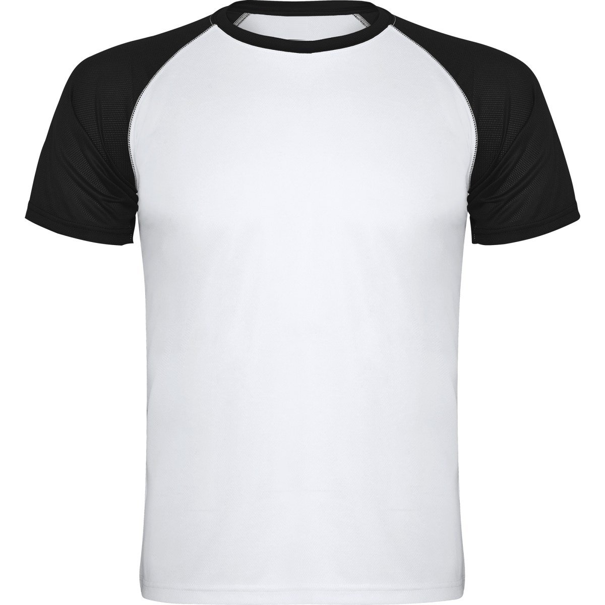 T-shirt technique bicolore Indianapolis – Blanc / noir