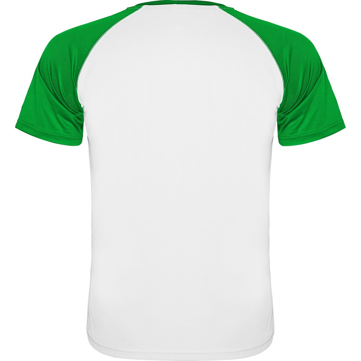 T-shirt technique bicolore Indianapolis – Blanc / vert fougère (dos)