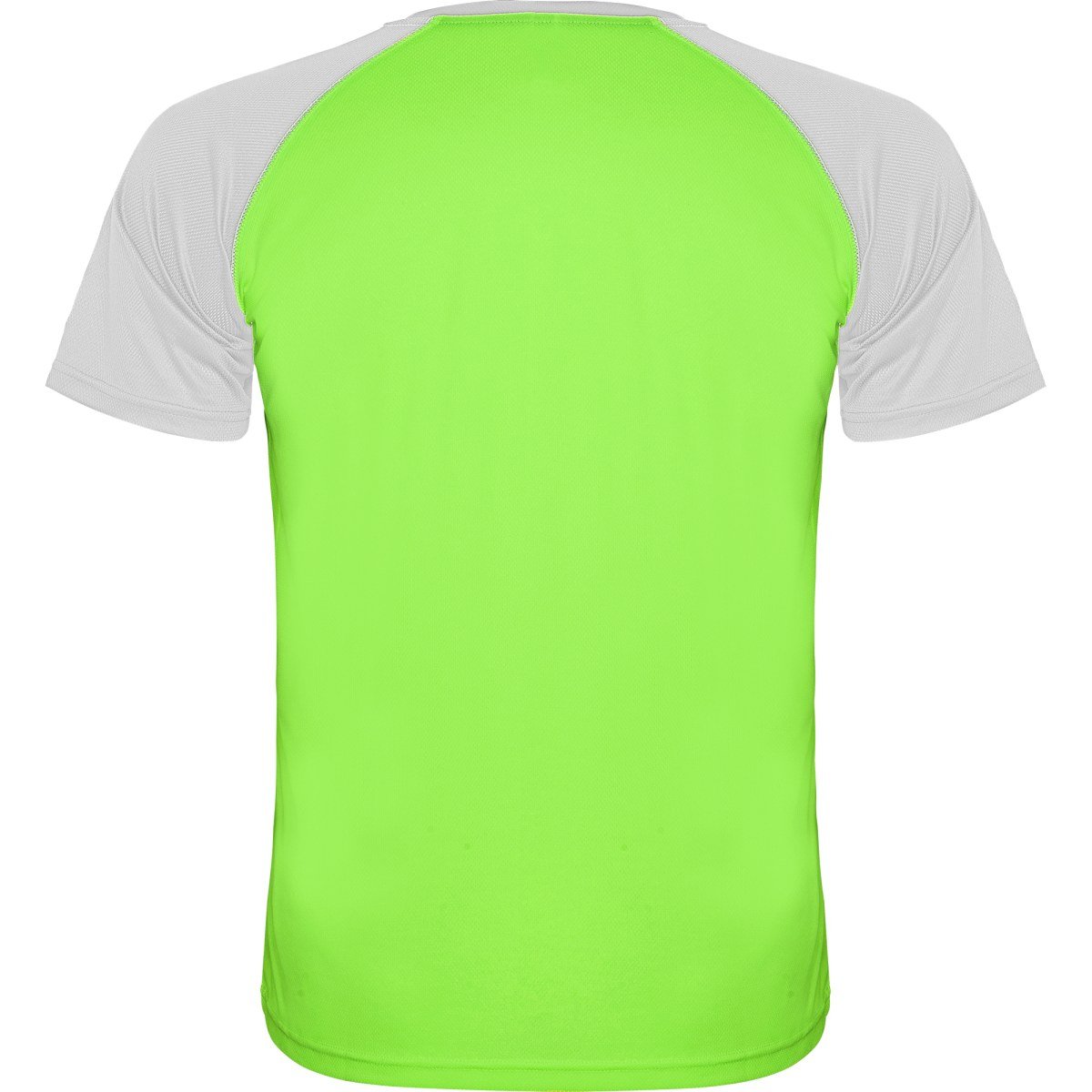 T-shirt technique bicolore Indianapolis – Vert fluo / blanc (dos)