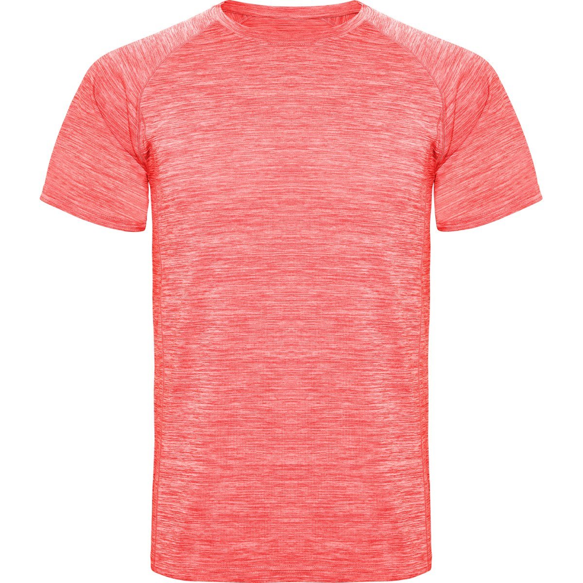 T-shirt technique chiné Austin – Corail fluo chiné