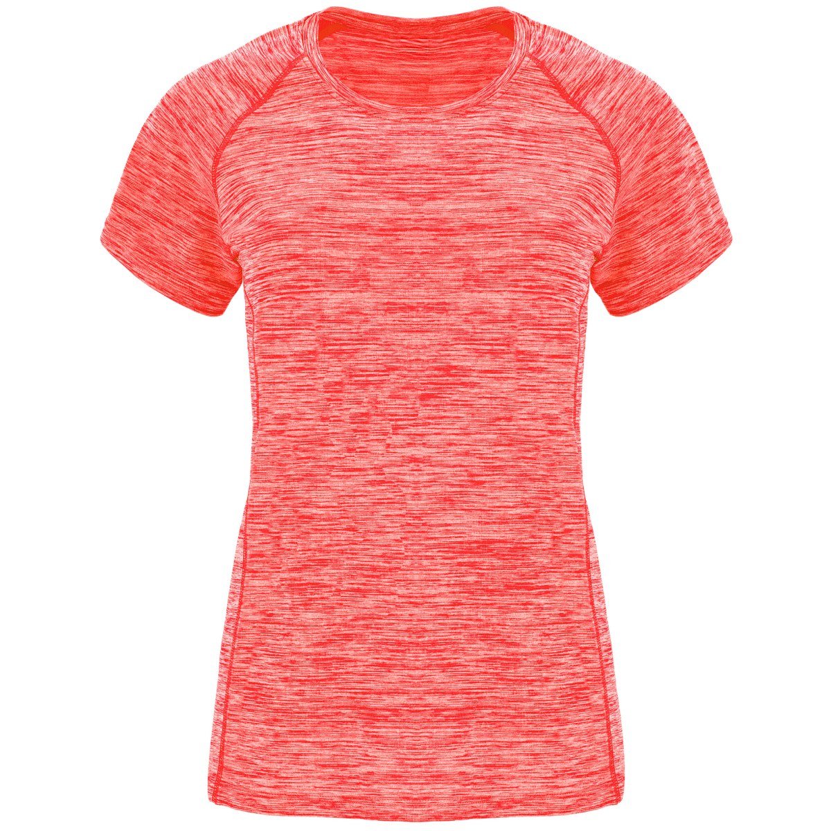 T-shirt technique chiné Austin femme – Corail fluo chiné
