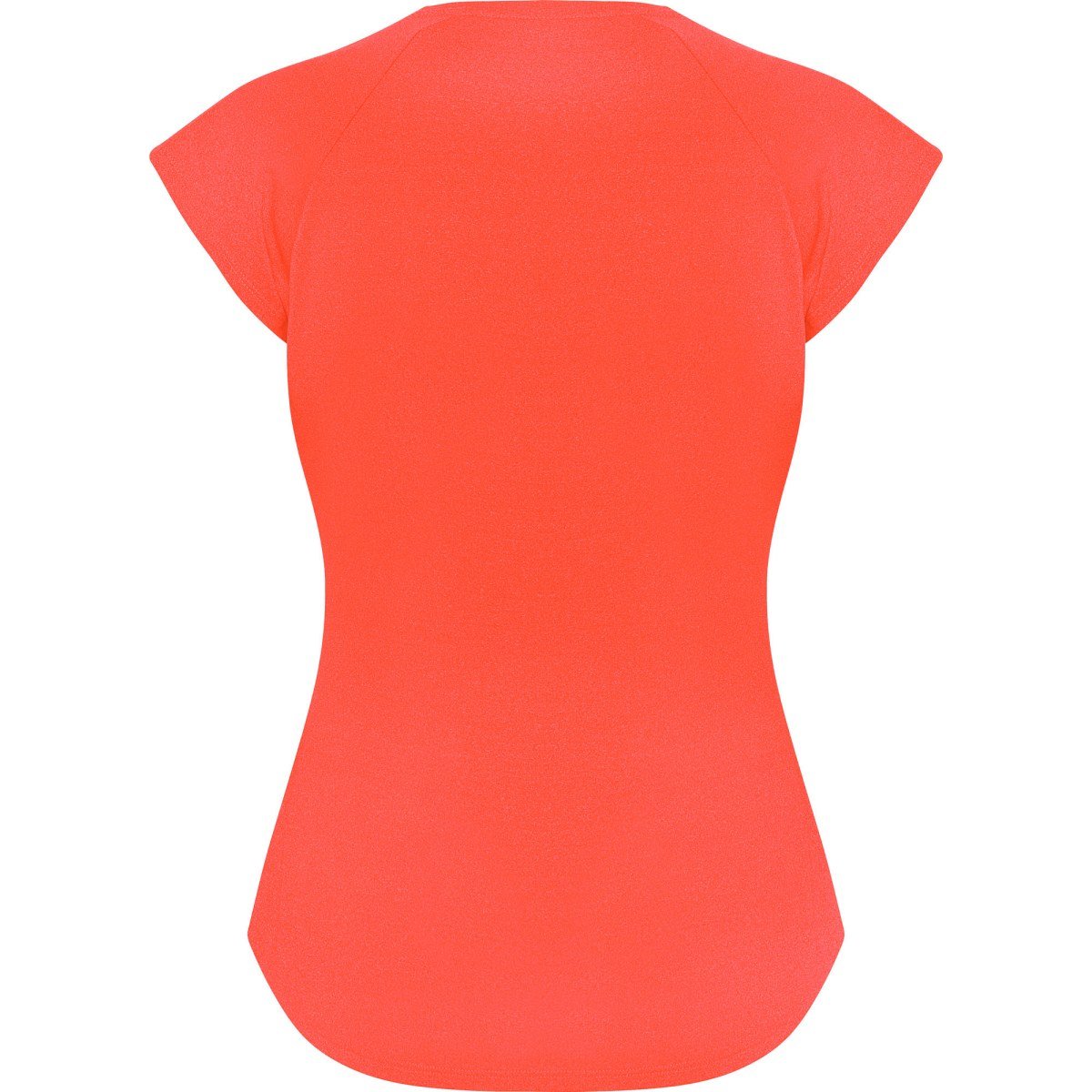T-shirt technique col V Avus femme – Corail fluo (dos)