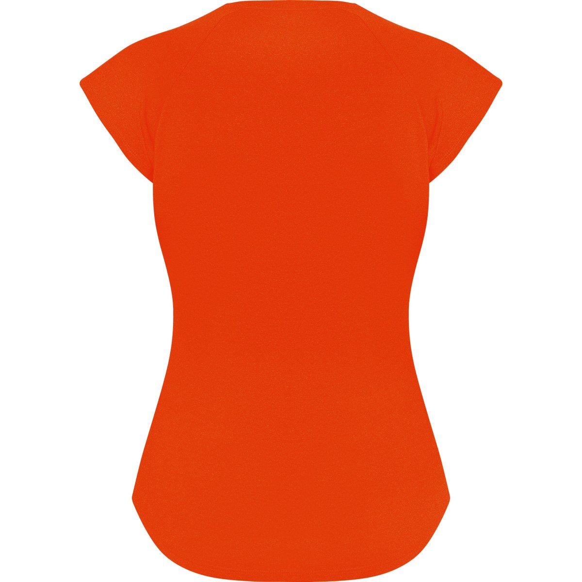 T-shirt technique col V Avus femme – Orange feu (dos)