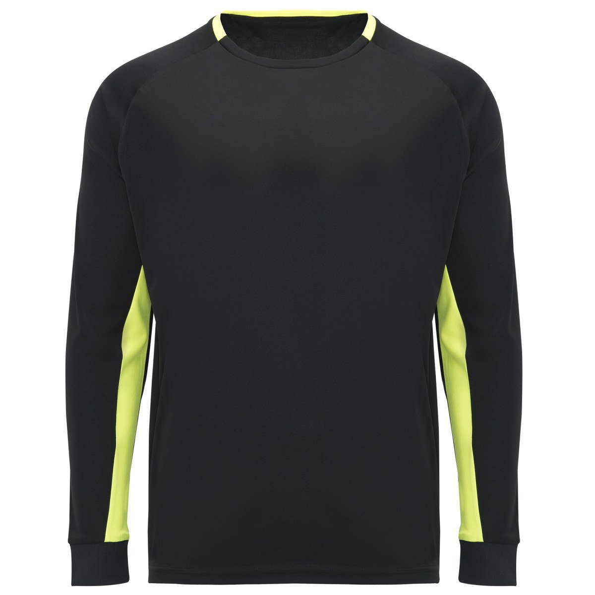 T-shirt technique manches longues Porto – Noir / jaune fluo