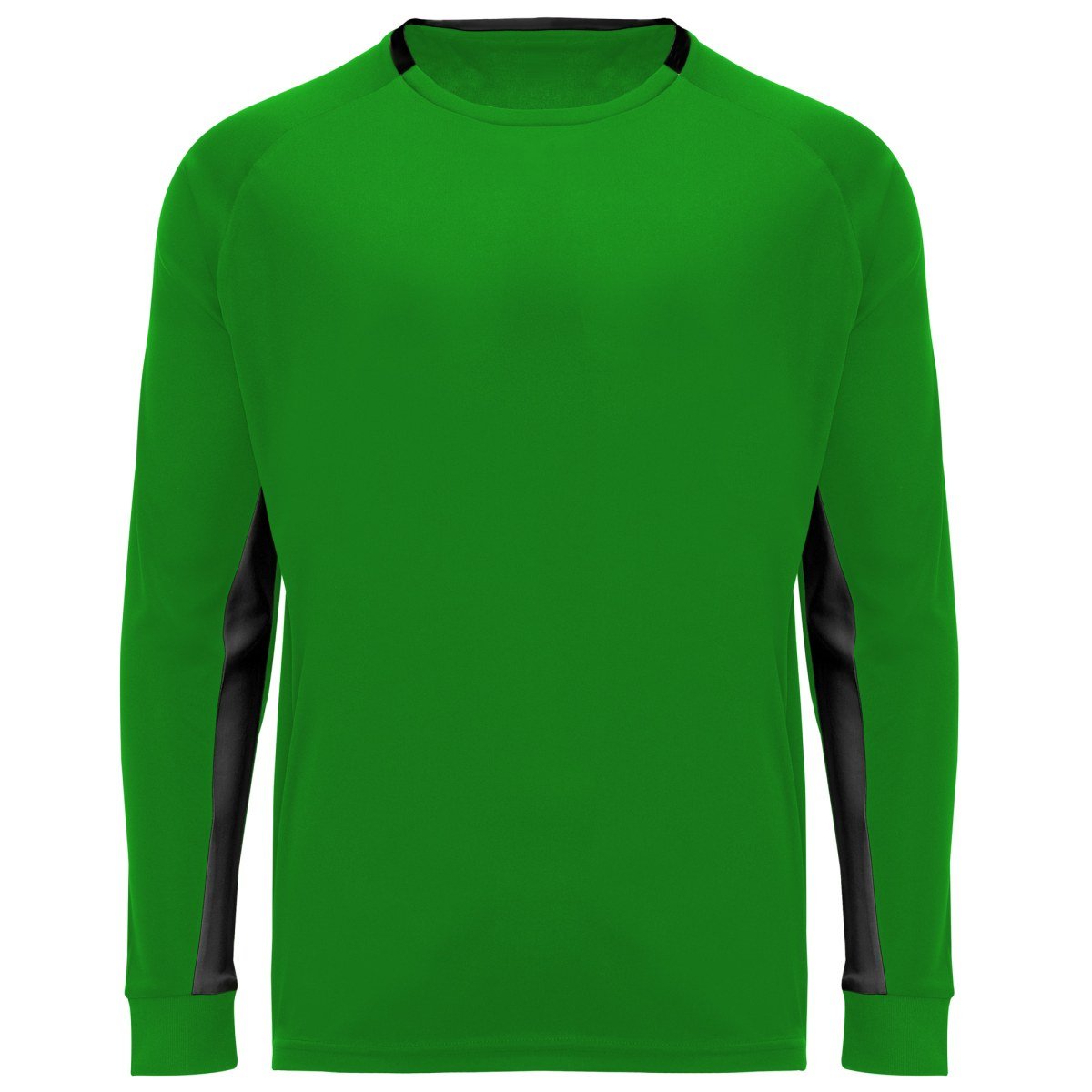 T-shirt technique manches longues Porto – Vert fougère / noir