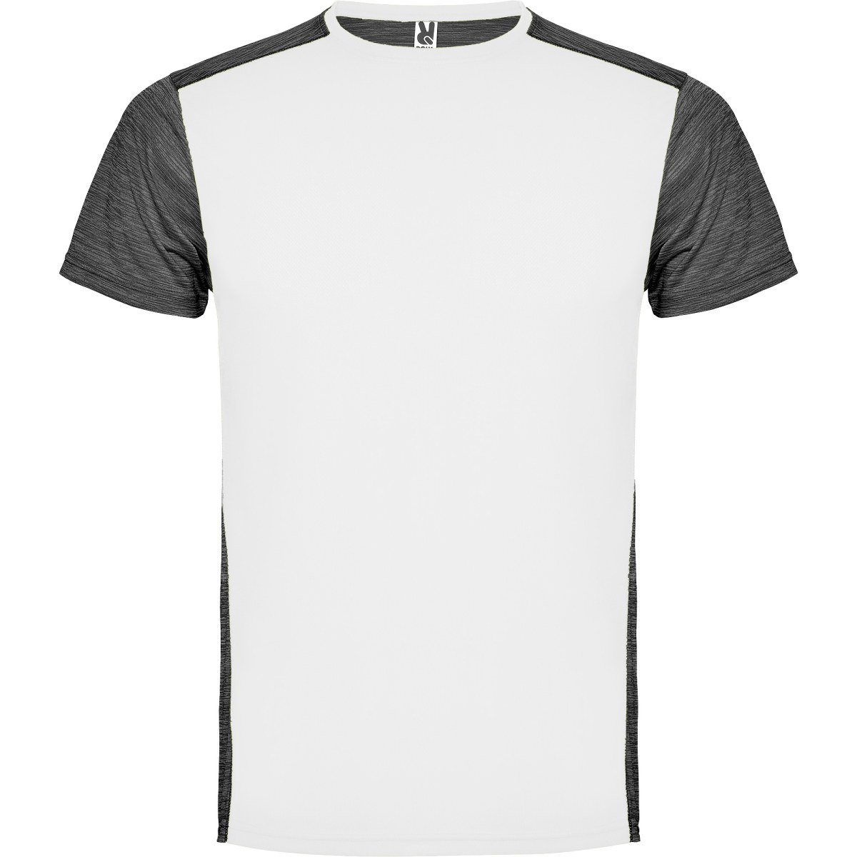 T-shirt technique Zolder – Blanc / noir chiné