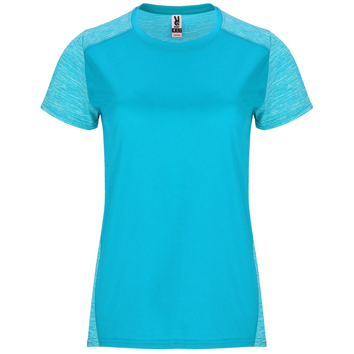 T-shirt technique Zolder femme – Turquoise / turquoise chiné