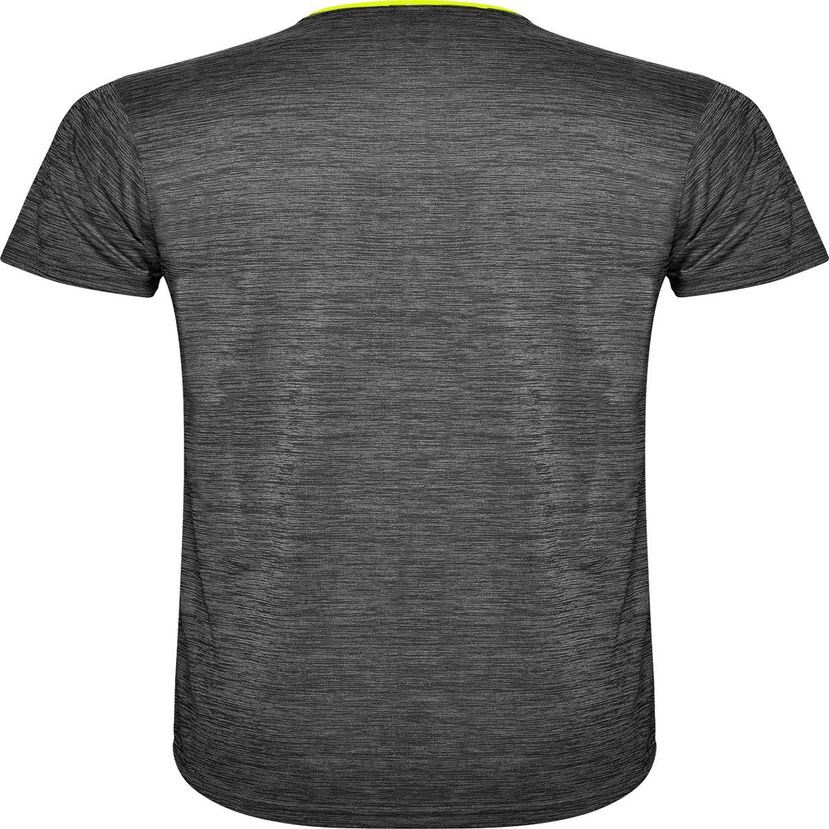 T-shirt technique Zolder – Jaune fluo / noir chiné (dos)