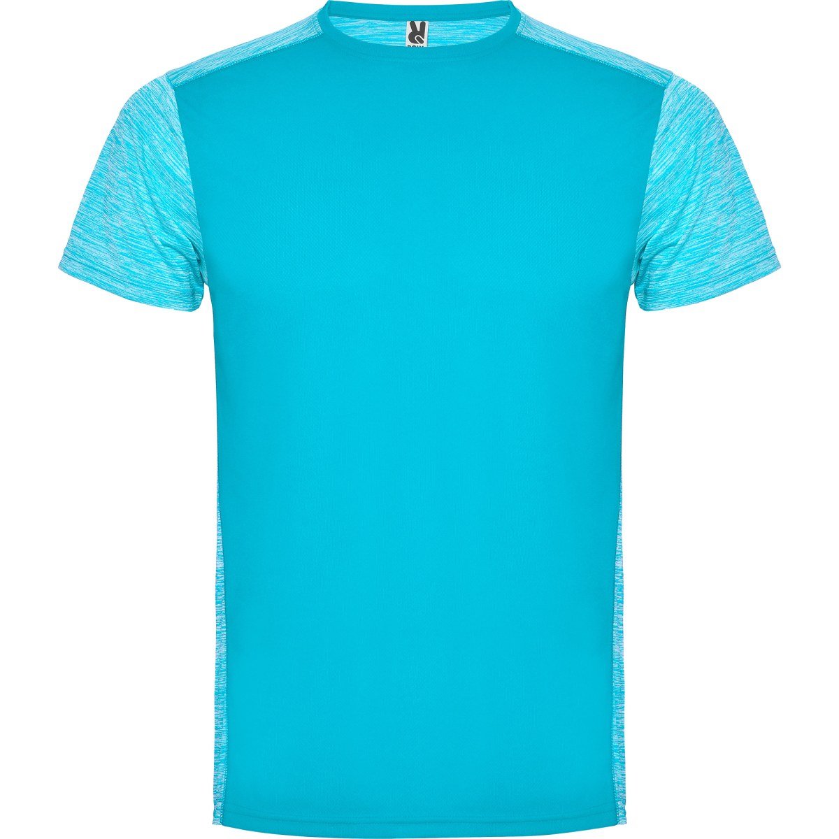 T-shirt technique Zolder – Turquoise / turquoise chiné