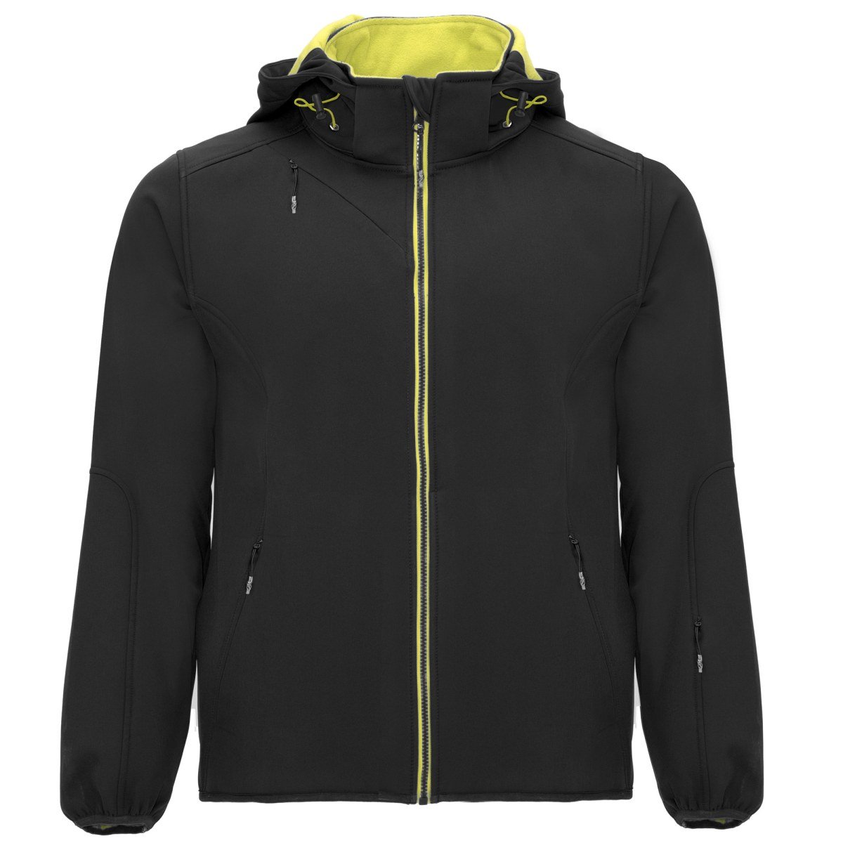 Veste softshell à capuche Siberia – Noir / Lime punch