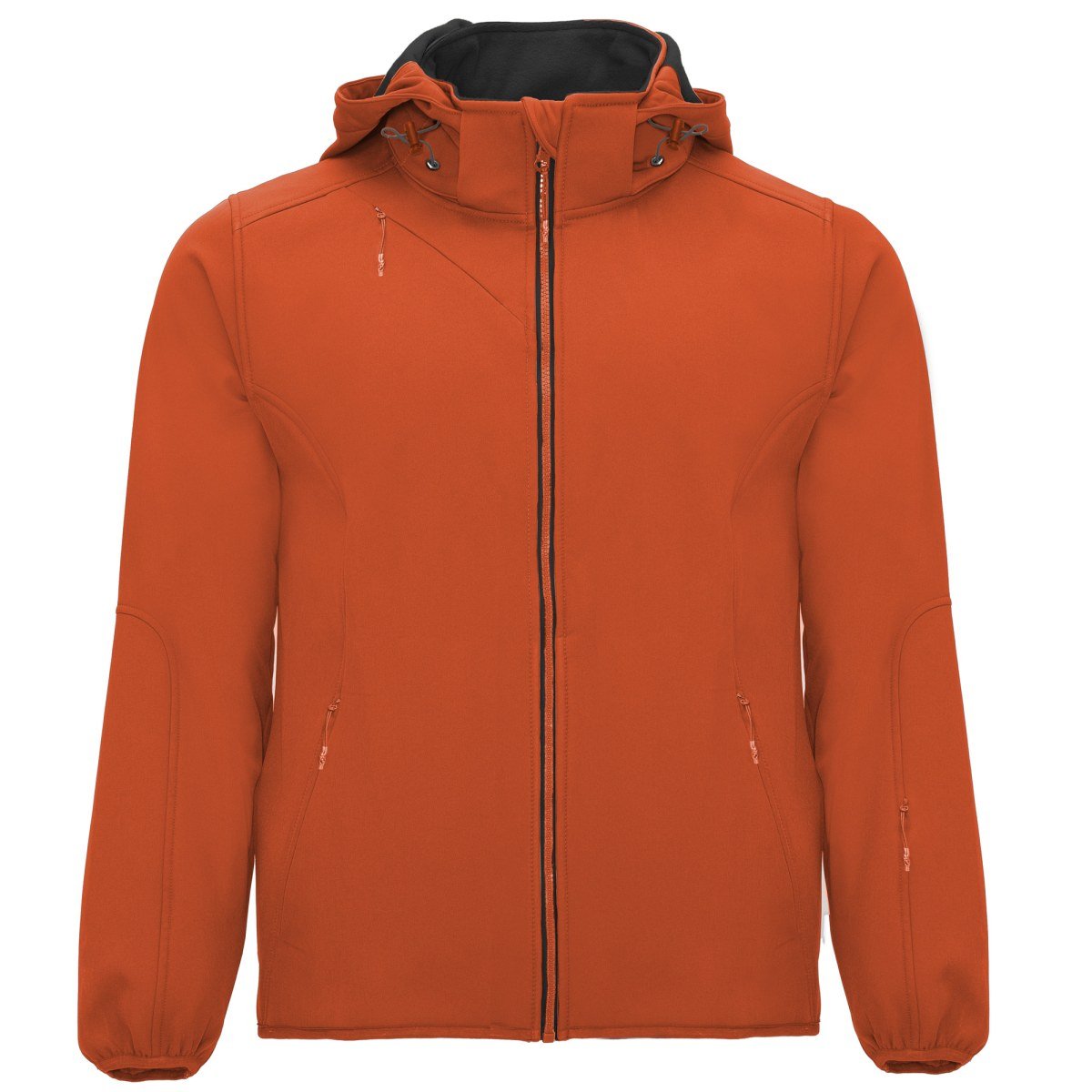Veste softshell à capuche Siberia – Orange vermillon / ébène