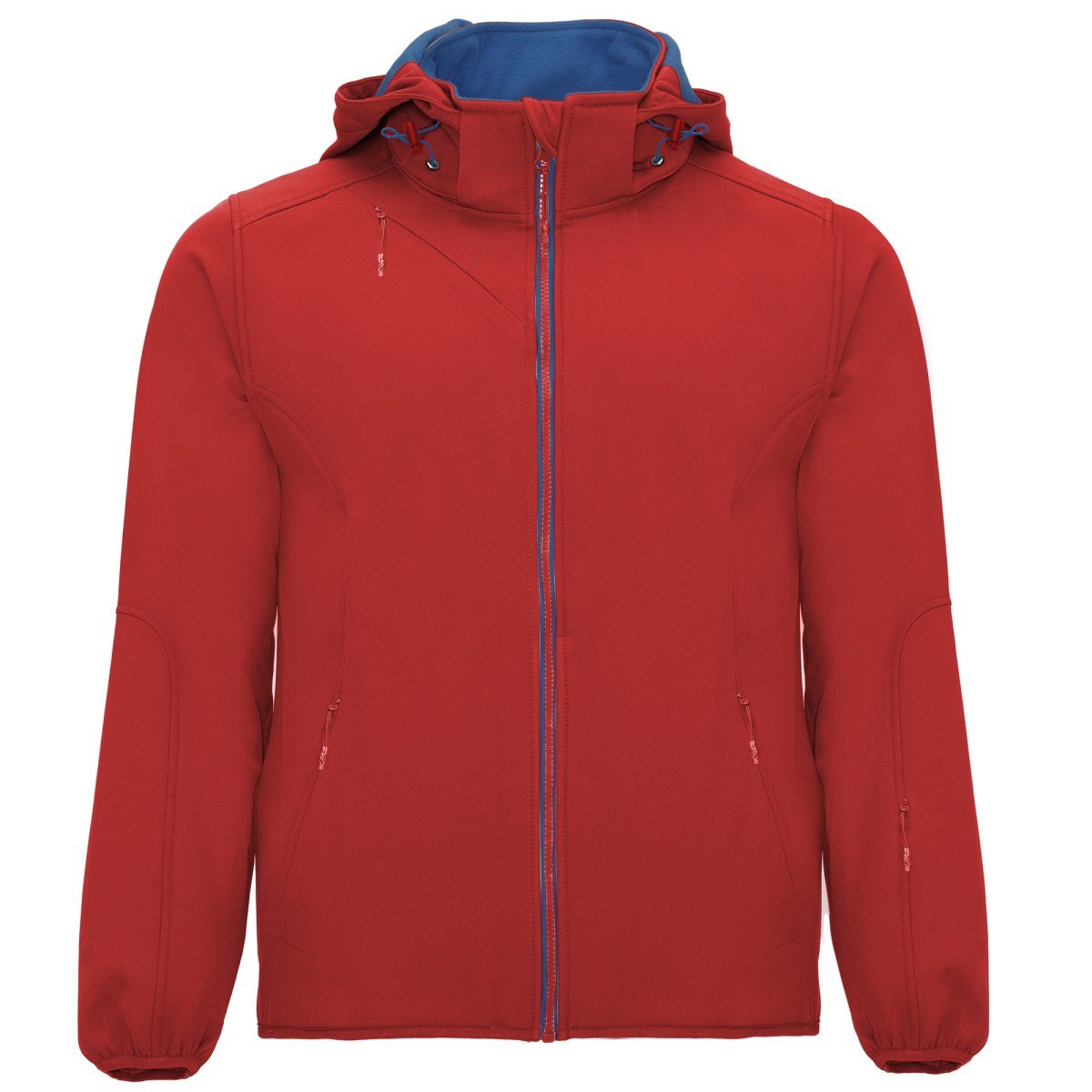 Veste softshell à capuche Siberia – Rouge / bleu royal